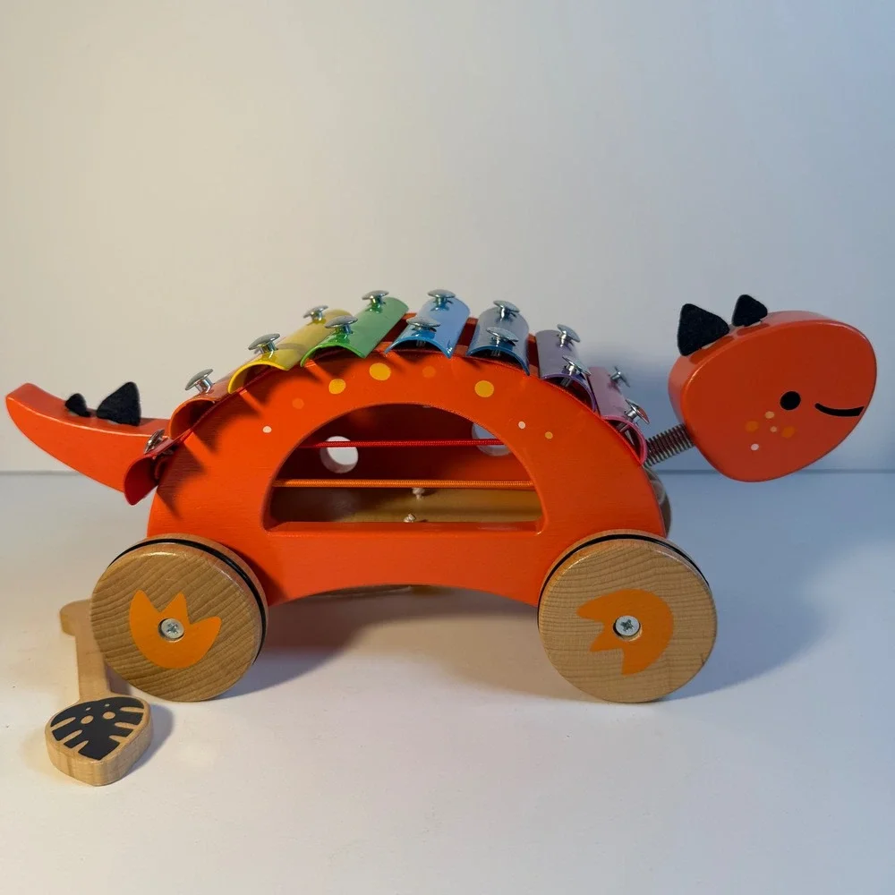Classic World Dinosaur Xylophone Wooden Pull Along Musical Montessori Toy